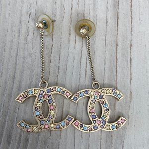 Vintage Chanel CC dangle earrings